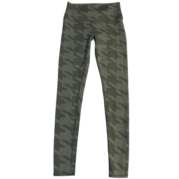 ALO Yoga High Waisted Airbrush Houndstooth Legging Jungle Green Size Small - Picture 3 of 16